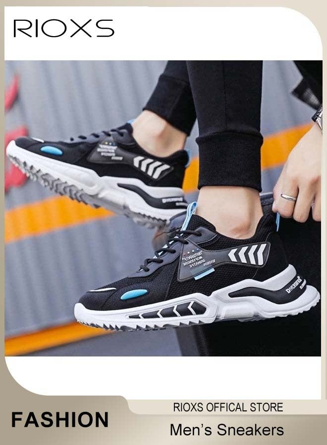 RIOXS Men's Fashion Running Shoes with Mesh Upper, Casual Athletic Trainers with Non-slip Sole Design, Comfortable Walking Sneakers, Breathable Mesh Sports Shoes, Easy to Pull On and Off  - Image 1