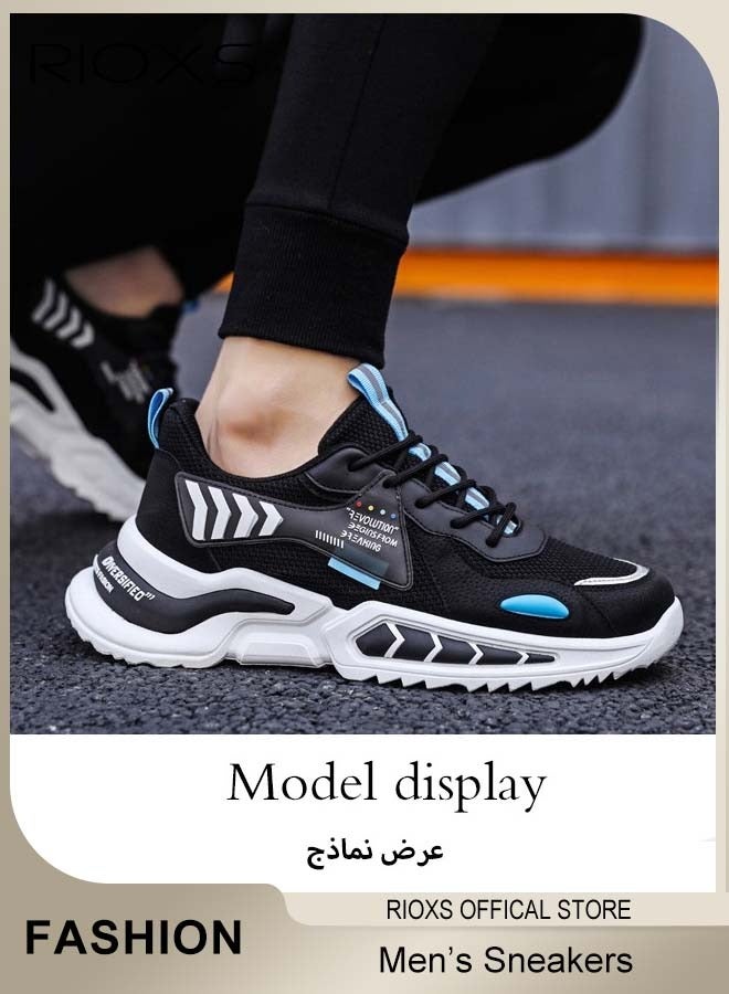 RIOXS Men's Fashion Running Shoes with Mesh Upper, Casual Athletic Trainers with Non-slip Sole Design, Comfortable Walking Sneakers, Breathable Mesh Sports Shoes, Easy to Pull On and Off  - Image 2