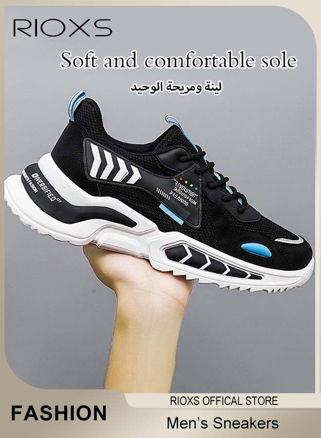 RIOXS Men's Fashion Running Shoes with Mesh Upper, Casual Athletic Trainers with Non-slip Sole Design, Comfortable Walking Sneakers, Breathable Mesh Sports Shoes, Easy to Pull On and Off  - Image 4
