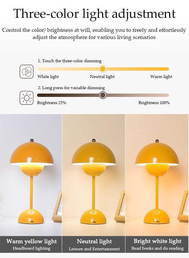 DUNISO Rechargeable Lamp Cordless Table Lamp 3 Color Dimmable Bedside Lamp with Type-c Charging Port Portable Touch Control Wireless Eye Caring Lamp for Home Office Bedroom Reading Study Work - Image 3