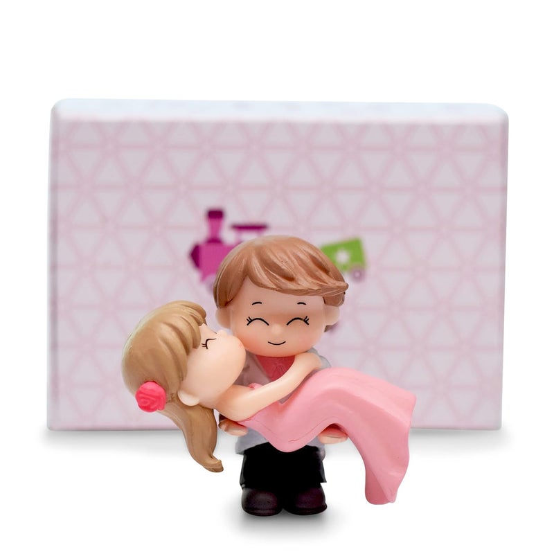 iDream iDream Resin Couple Showpiece Romantic Birthday Gift for BoyfriendGirlfriend Elegant Decorative Figurine for Love and Special Occasions Pink  - Image 3