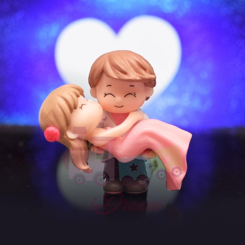 iDream iDream Resin Couple Showpiece Romantic Birthday Gift for BoyfriendGirlfriend Elegant Decorative Figurine for Love and Special Occasions Pink  - Image 4