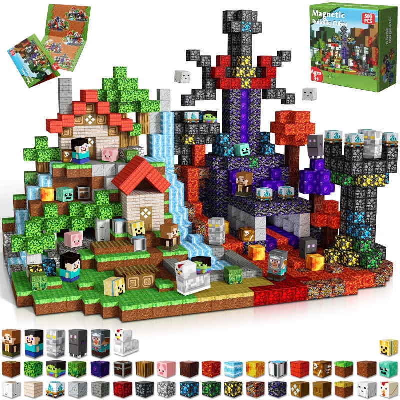 Magnetopia Magnetic Blocks 500 PCS Magnetic Building Blocks Cubes Magnet Toys for Kids Age 3 Toy Building Set for Kids Magnets Stacking Construction Easter Birthday Gifts for Boys Girls Age 48 812 - Image 2