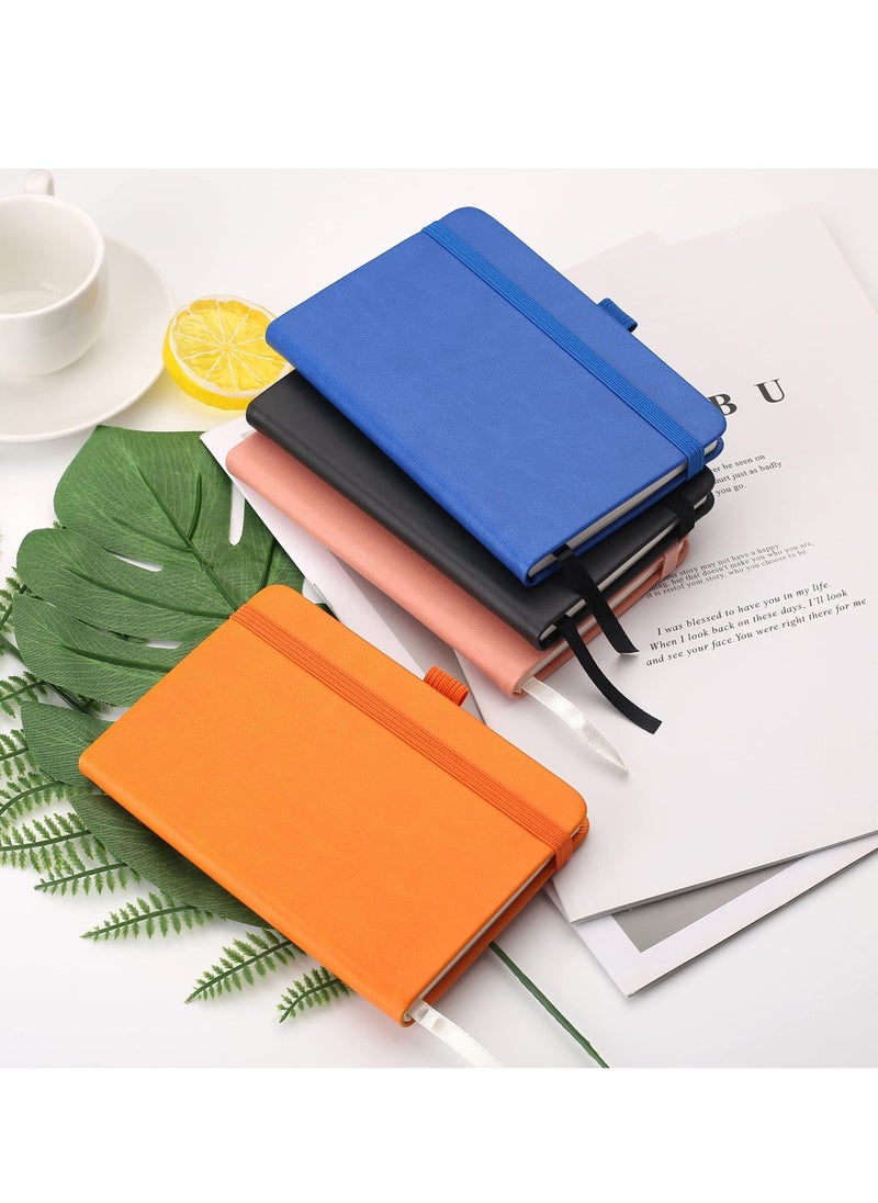 Excefore - Pocket Notebook, 2 Pack Small Notebook with Pen, A6 Size Journal Hardcover Notebook, 3.7”x5.5” Mini Notepad 100Gsm Thick Paper for Office, School (160 Pages, Orange) - Image 1
