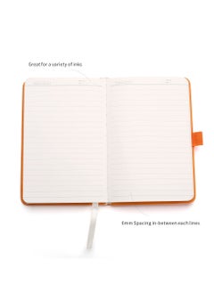 Excefore Pocket Notebook, 2 Pack Small Notebook with Pen, A6 Size Journal Hardcover Notebook, 3.7”x5.5” Mini Notepad 100Gsm Thick Paper for Office, School (160 Pages, Orange)  - Image 5