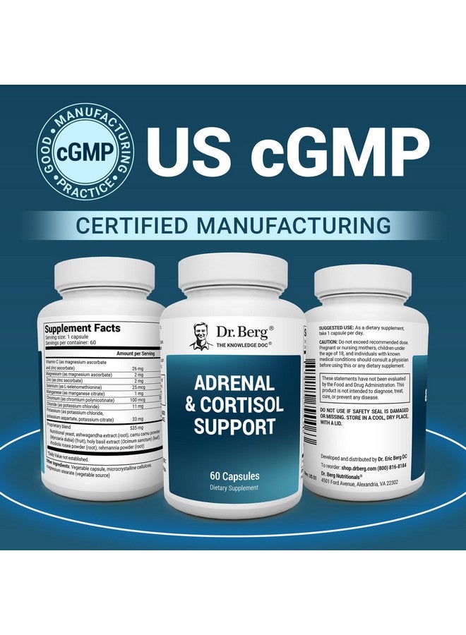 Dr. Berg Nutritionals Dr. Berg Adrenal & Cortisol Capsules - Adrenal Supplement & Cortisol Manager - Mood, Focus, Relaxation and Stress Support - Adrenal Supplements with Ashwagandha Extracts - 60 Capsules - Image 5