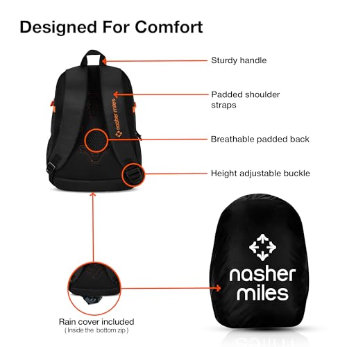 Nasher Miles Engineering Polyester Laptop Backpack 36L with Rain cover Ideal for College, School, Office, Travel | Men, Women, Boys, Girls (Grey) - Image 4