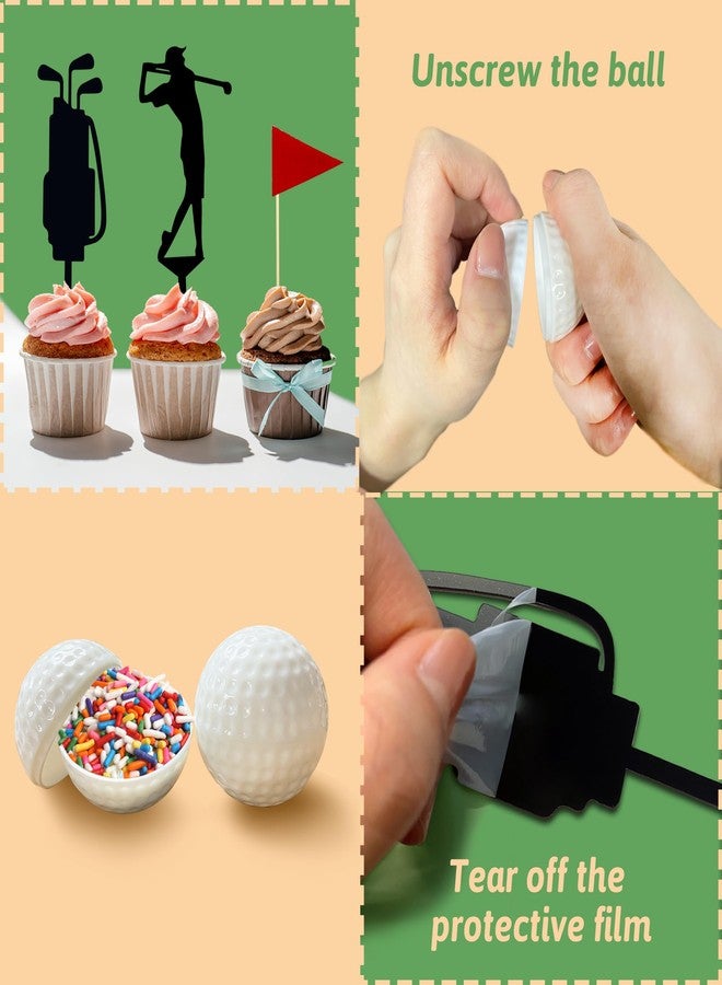KDPATFAV Golf Cake Decorations Double-row Golf Cart Cake Toppers Heading for The White Cake Topper for Golfers with Cart Flag White Ball for Theme Party Supplies - Image 3