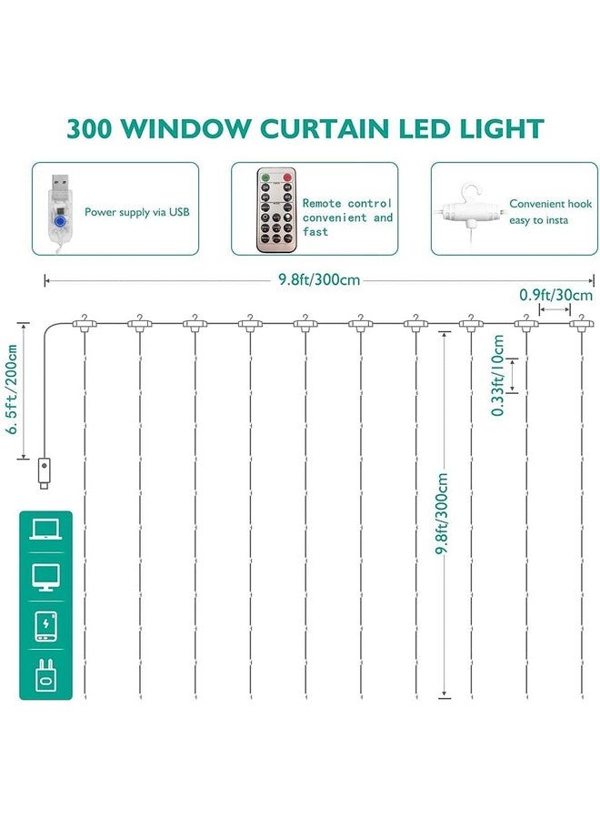 MIRADH 300 Led Fairy Curtain Lights With Remote Control Adjustable Brightness, Usb Operated For Home Decoration, Diwali Decoration, Bedroom Outdoor Birthday Balloon Decoration (Warm-White), 1 Meters - Image 3