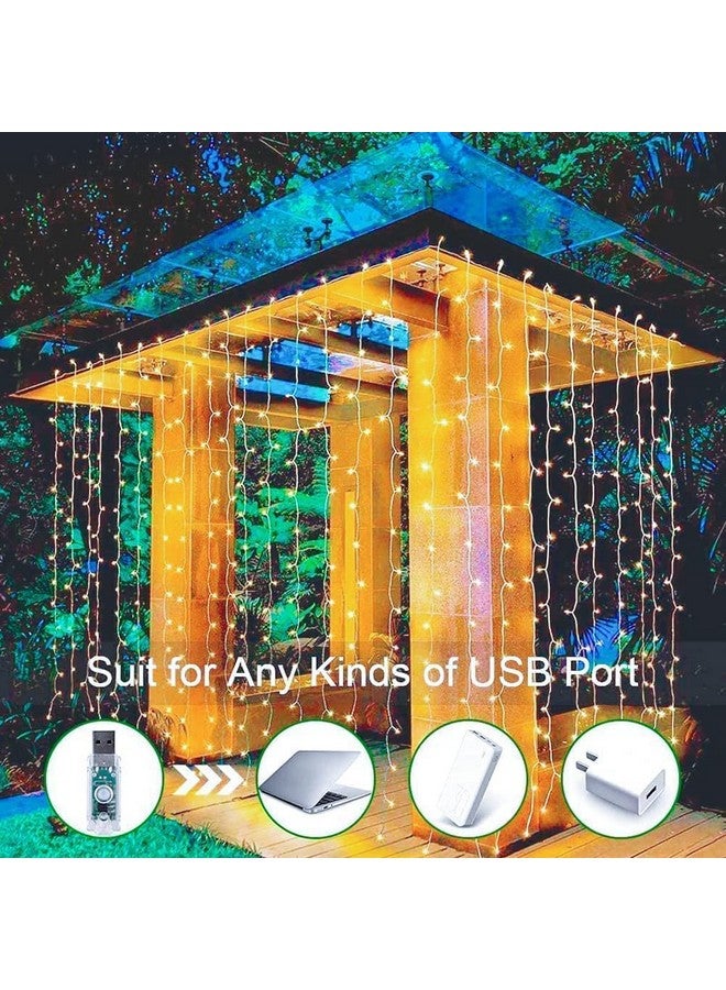 MIRADH 300 Led Fairy Curtain Lights With Remote Control Adjustable Brightness, Usb Operated For Home Decoration, Diwali Decoration, Bedroom Outdoor Birthday Balloon Decoration (Warm-White), 1 Meters - Image 2