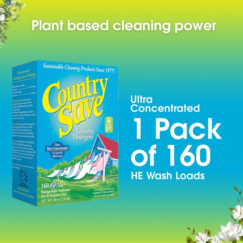 - HE Natural Laundry Detergent Clear and Free of Fillers and Chemicals - Sensitive Washing Detergent Safe for Babies - Country Save Laundry Detergent, 100 oz (160 loads) - Image 2