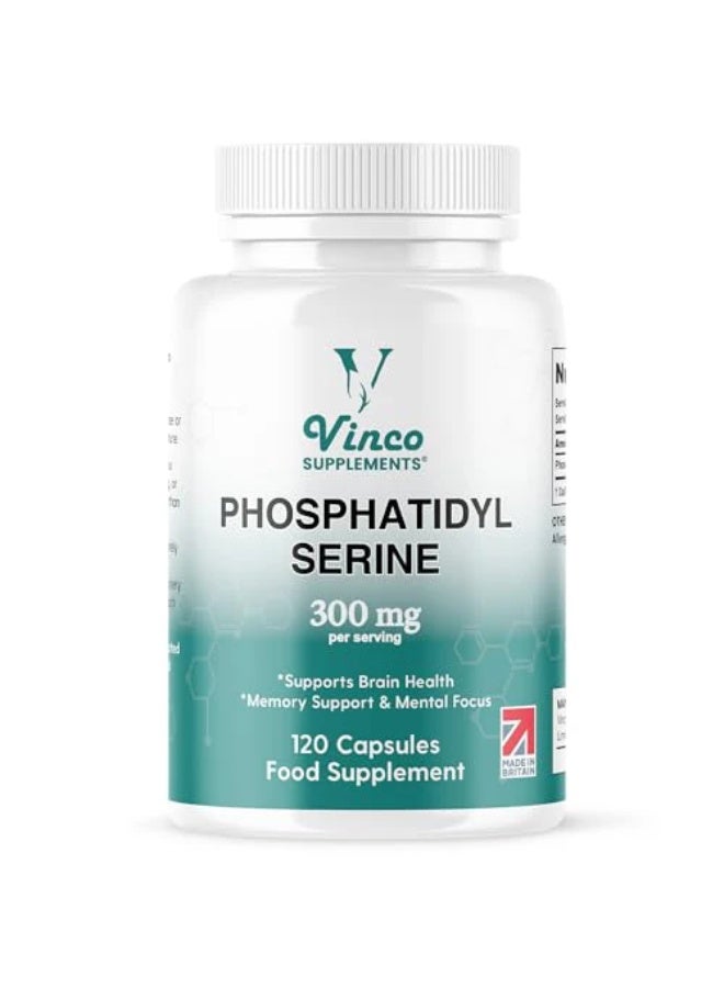 Vinco Supplements Phosphatidylserine Supplement – Supports Memory, Focus & Brain Health – 120 Capsules - Image 1