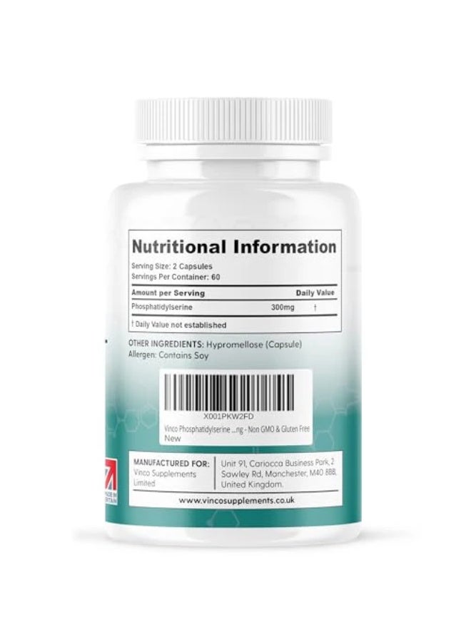 Vinco Supplements Phosphatidylserine Supplement – Supports Memory, Focus & Brain Health – 120 Capsules - Image 2