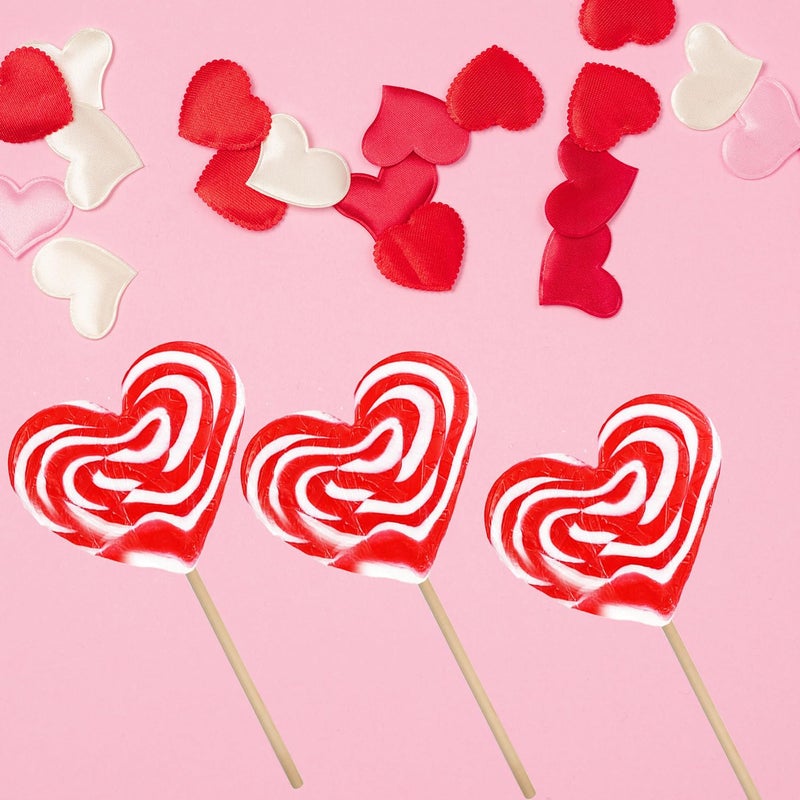 Fruidles Jumbo Swirl Lollipop Red and White Heart Design, Party Bag Fillers, Individually Wrapped, 80g (6-Pack) - Image 5