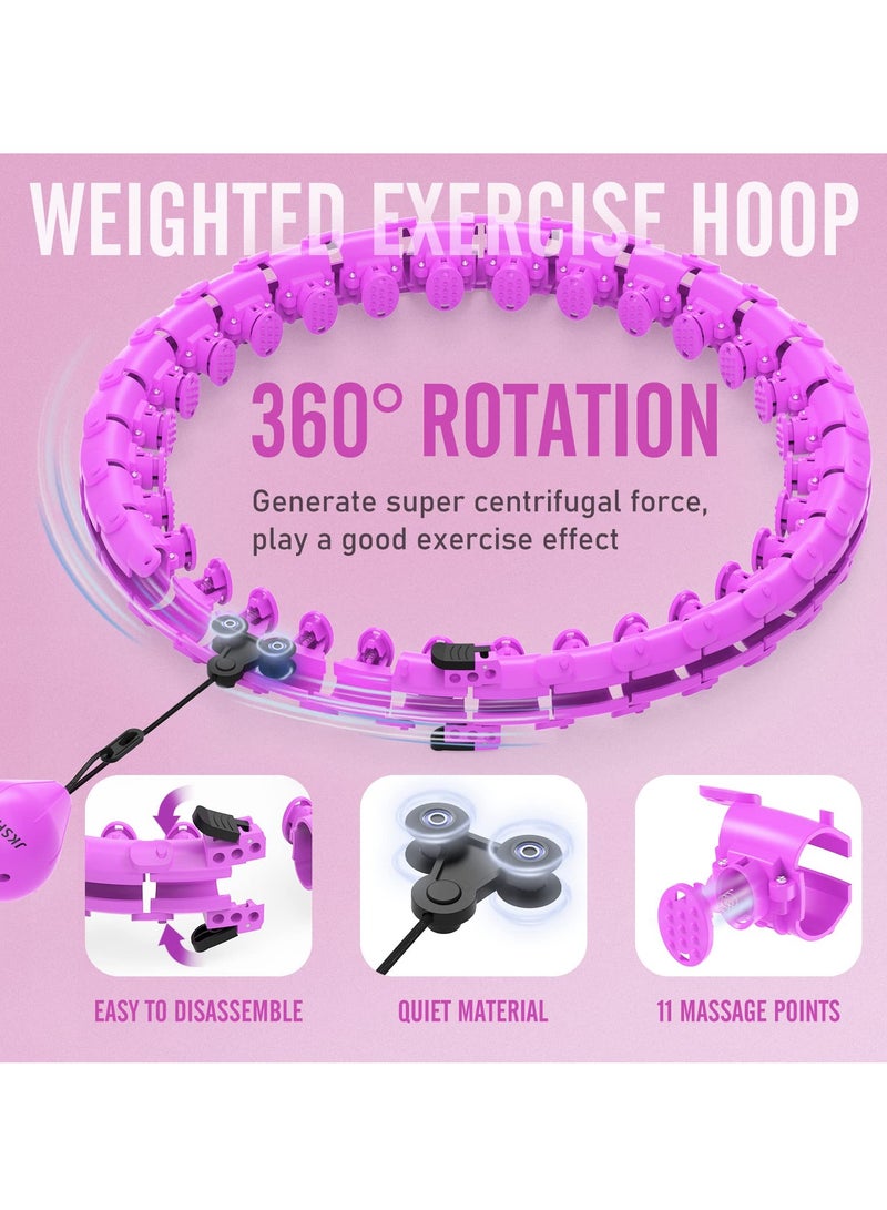 Smart Weighted Hula Circle Hoop For Adults Weight Loss, With Gravity Ball, （152cm） 60-inch Waist, 32 Detachable Links - Image 4