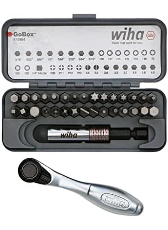 Wiha - 74984 32 Piece Gobox Standard Bit Set With Mini Ratchet - Image 1
