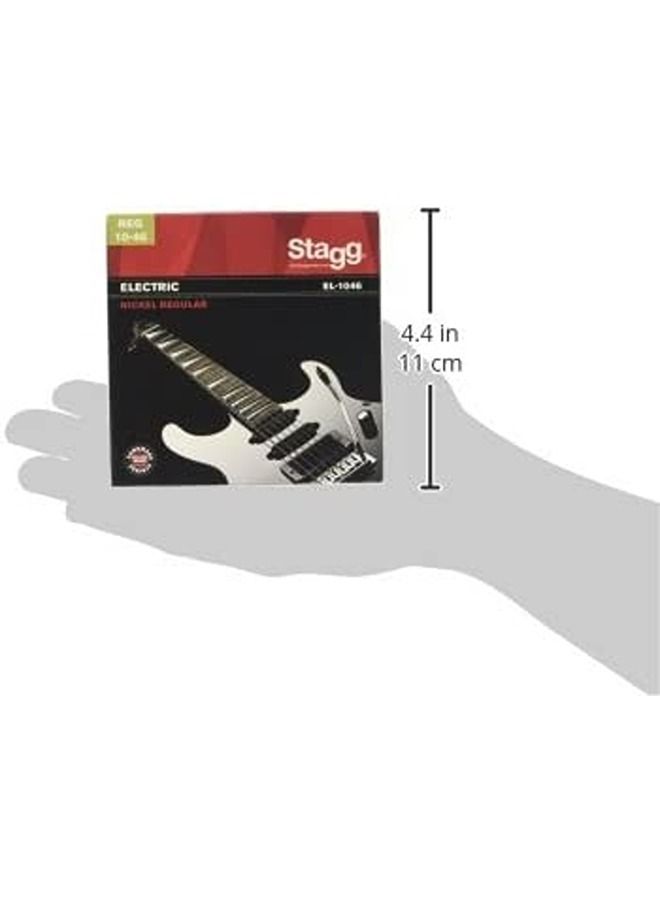 Stagg طقم أوتار غيتار كهربائي عادي من النيكل من Stagg EL-1046 - رمادي - Image 2