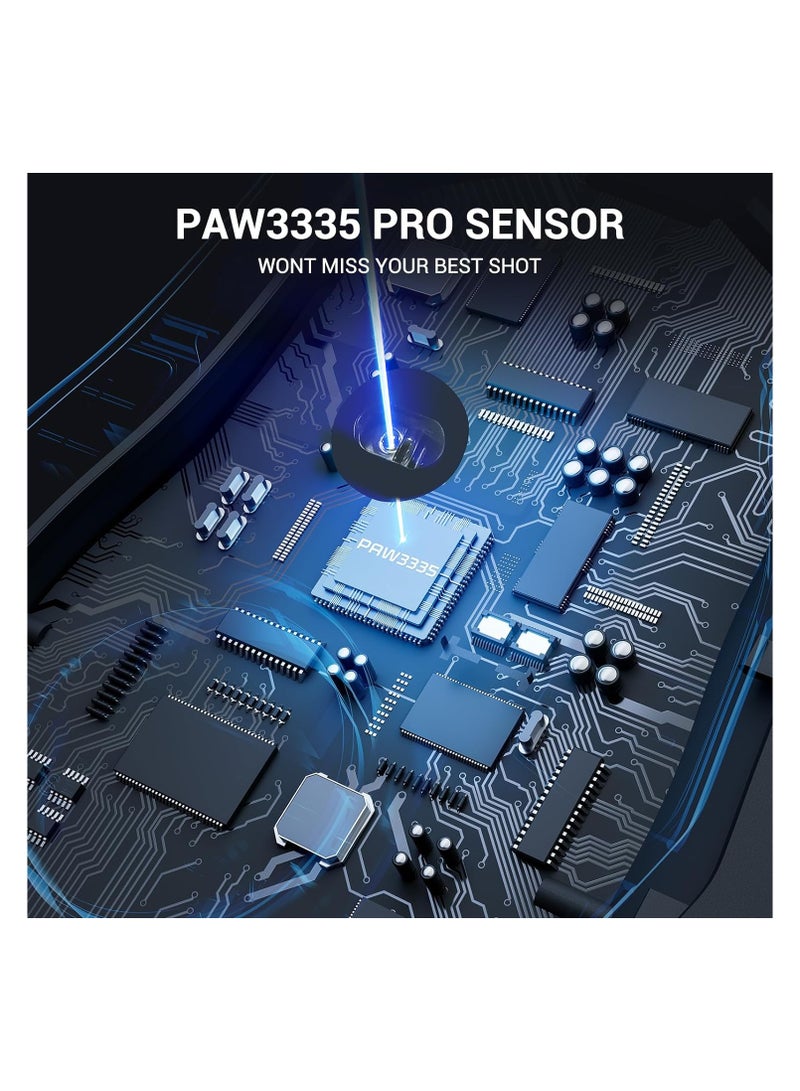 ريدراجون ماوس ألعاب لاسلكي M915WL-RGB، ماوس مريح 16000 نقطة في البوصة مع مفتاح إطلاق سريع، 9 أزرار ماكرو، سعة طاقة متينة تصل إلى 170 ساعة وماوس سلكي/لاسلكي بإضاءة خلفية RGB لأجهزة الكمبيوتر المحمول/Mac/PC - Image 3