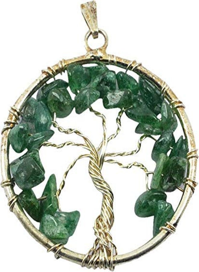 CA AGATE Tree Pendant Green Aventurine Pendant Stone Pendant for Reiki Healing and Crystal Healing Stone Pendant - Image 2