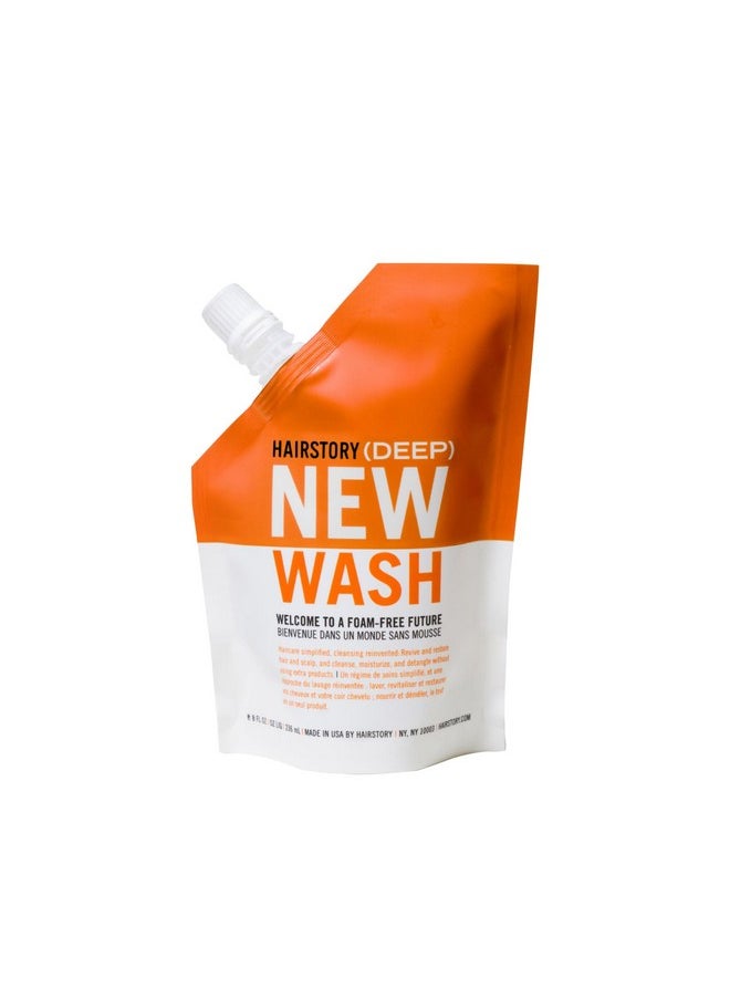 Hairstory - Hairstory New Wash Deep, Clarifying Cleansing Cream for Oily & Fine Hair, Shampoo & Conditioner Alternative, Removes Buildup & Restores Scalp, 8oz - Image 1