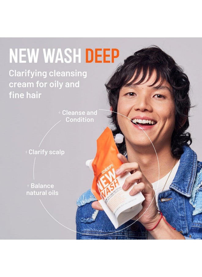 Hairstory - Hairstory New Wash Deep, Clarifying Cleansing Cream for Oily & Fine Hair, Shampoo & Conditioner Alternative, Removes Buildup & Restores Scalp, 8oz - Image 1