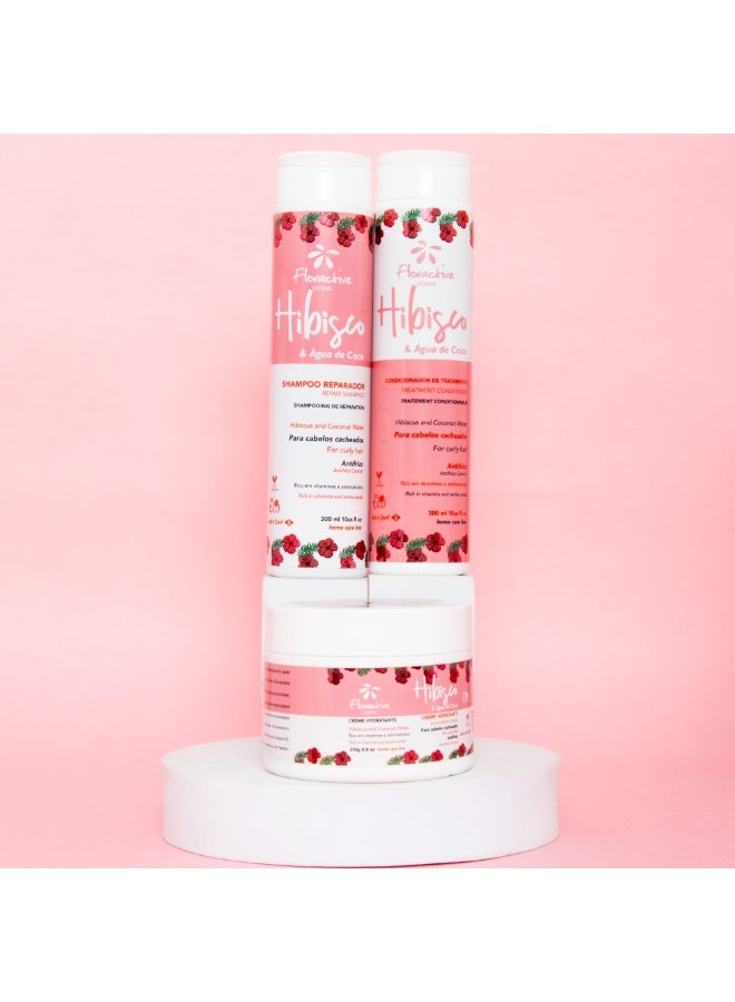 فلوراكتيف مجموعة فلوراكتيف "آيربان" للعناية بالشعر الكيرلي بالكركديه وماء جوز الهند - طقم 3 خطوات - Image 5