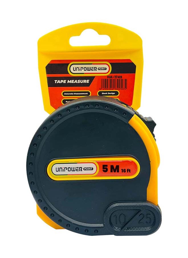 KADRIS Heavy Duty Auto Lock Steel Measure Tape HA-1749, 5 meter Retractable Self Lock Measuring Tape, Easy to Read Measurement in Inch Feet Meters CMS & MMS  - Image 1