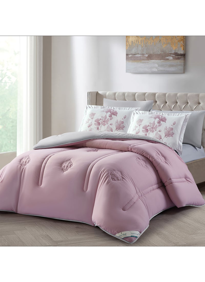 دوناتيلا طقم مفرش ريجنت 6 قطع مقاس مزدوج 240 × 260 سم بحشوة ثابتة رمادي بنفسجي  - Image 2