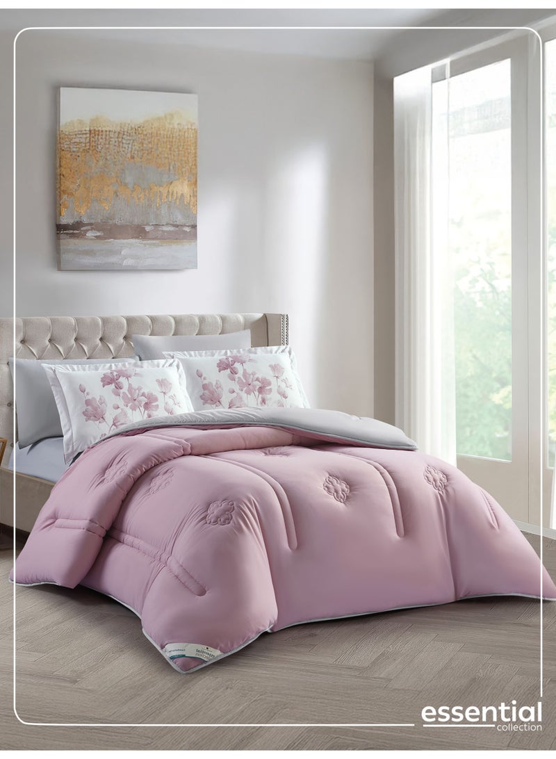 دوناتيلا طقم مفرش ريجنت 6 قطع مقاس مزدوج 200 × 200 سم بحشوة ثابتة رمادي بنفسجي - Image 2