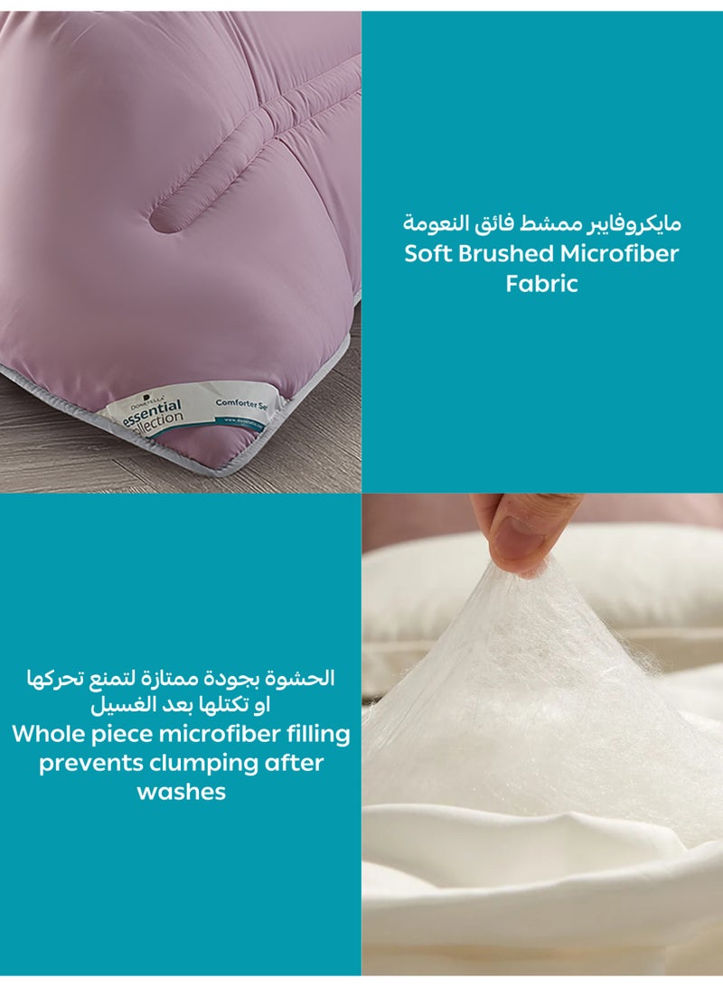 دوناتيلا طقم مفرش ريجنت 6 قطع مقاس مزدوج 200 × 200 سم بحشوة ثابتة رمادي بنفسجي - Image 5