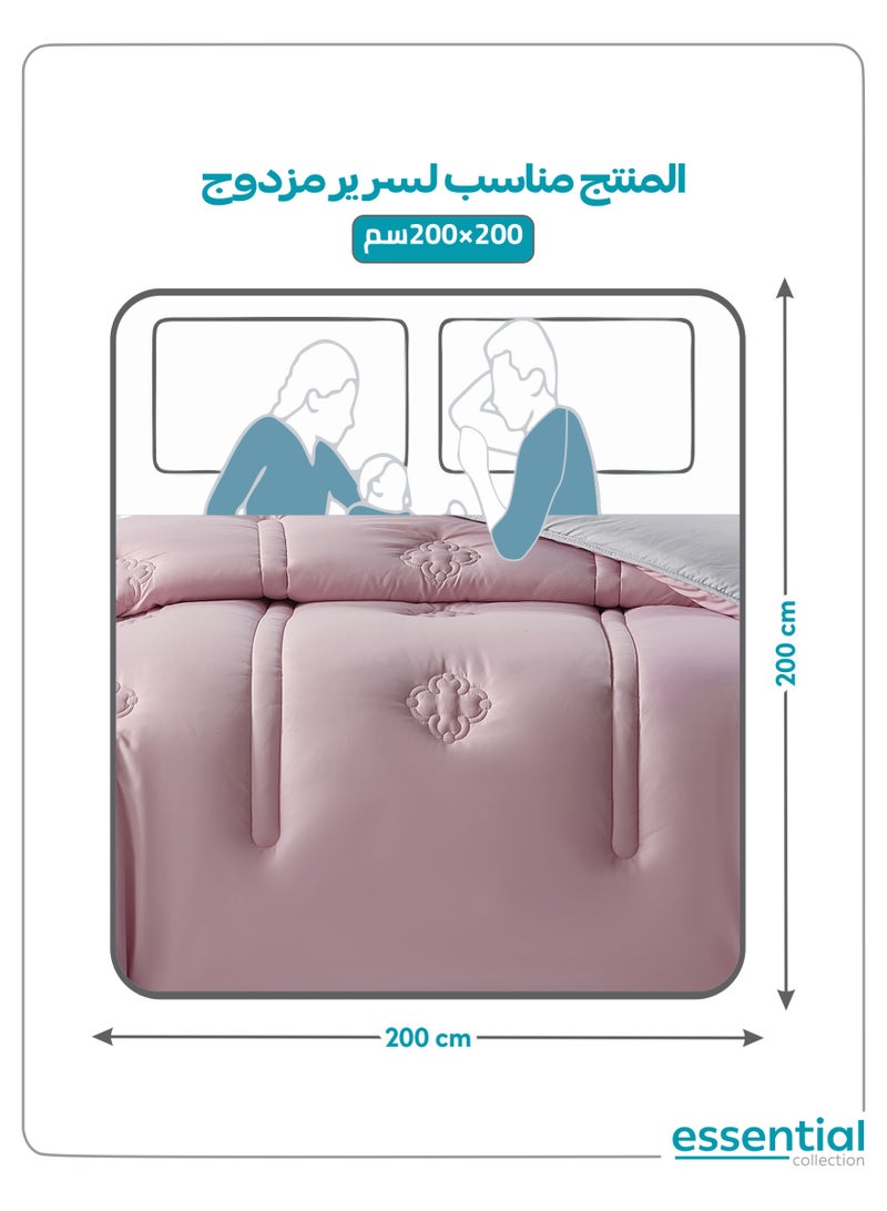 دوناتيلا طقم مفرش ريجنت 6 قطع مقاس مزدوج 200 × 200 سم بحشوة ثابتة رمادي بنفسجي - Image 3