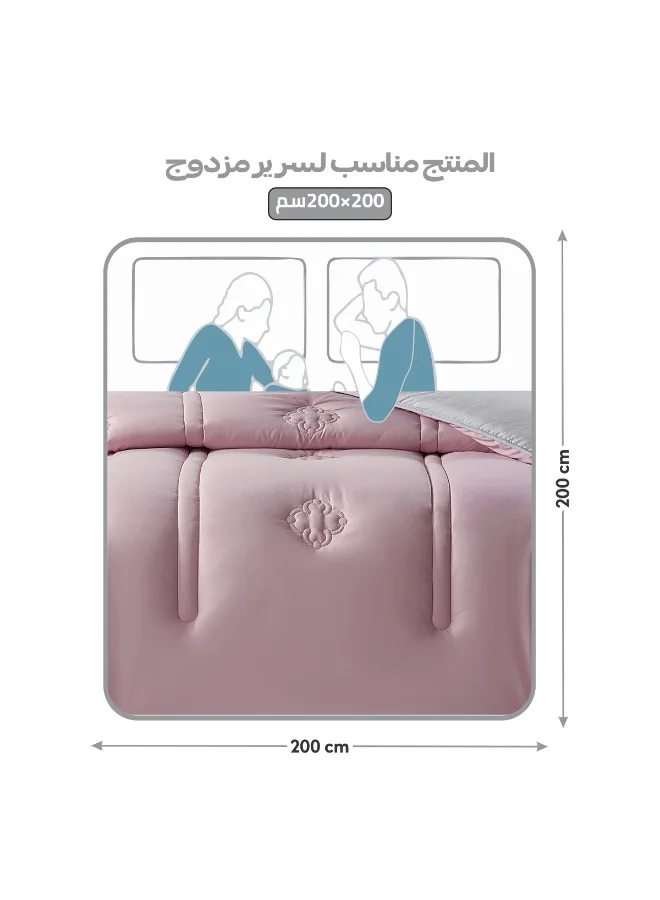 Donetella KING - 6Pcs (200x200) Bedding Comforter Set, Fits 200x200 cm King Size Bed - 6-Pcs Digital Print Quilted Bed Set, Microfiber Fabric - 1 Comforter, 1 Fitted Sheet, 2 Pillow Shams, 2 Pillowcases  | Best Price UAE