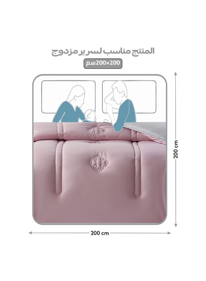 دوناتيلا طقم مفرش ريجنت 6 قطع مقاس مزدوج 200 × 200 سم بحشوة ثابتة رمادي بنفسجي - Image 3