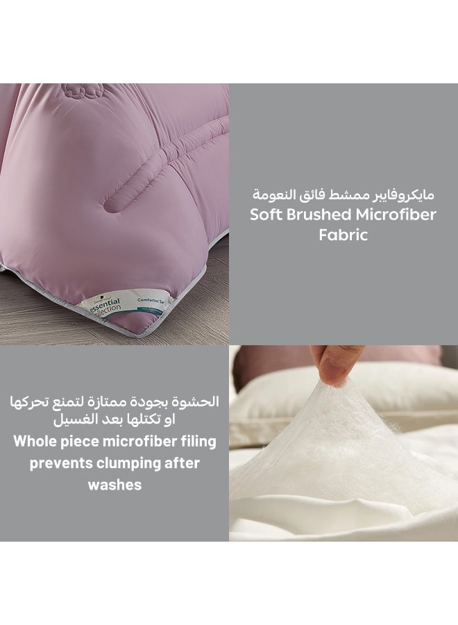 دوناتيلا طقم مفرش ريجنت 6 قطع مقاس مزدوج 200 × 200 سم بحشوة ثابتة رمادي بنفسجي - Image 5