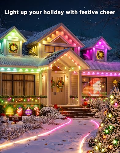 Govee Permanent Outdoor Lights 2, 50ft RGBIC Outdoor Lights with 36 LED Lights, IP67 Waterproof, 100 Scene Modes with 40lm White for Outdoor Decorations, Works with Alexa, Google Assistant, Black - Image 2