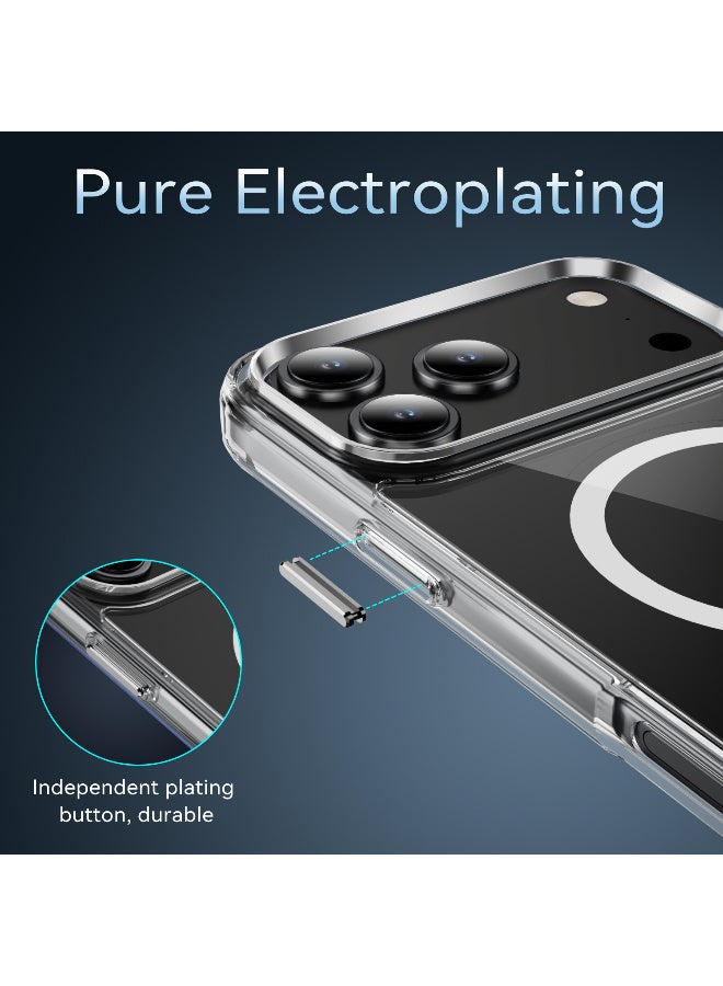 إكس ليفيل جراب مغناطيسي لهاتف iPhone 17 Pro، متوافق مع MagSafe، 【مضاد للاصفرار】غطاء خلفي شفاف كريستالي مقاوم للصدمات، جراب هاتف مغناطيسي قوي فائق النحافة لهاتف Apple 17 Pro (2025). - Image 3