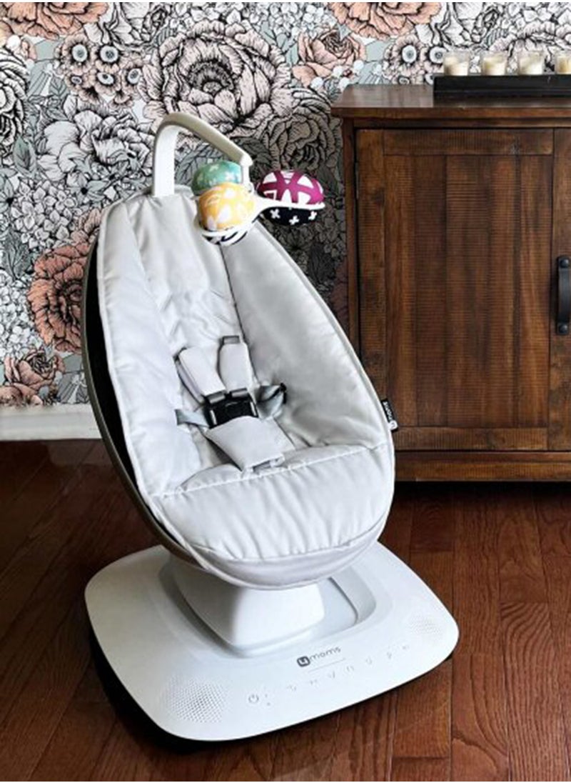 4moms - MamaRoo Multi-Motion Baby Swing, Customizable Baby Bouncer Mimicking Parents' Movements, Bluetooth and Voice Control Compatible, Wi-Fi smart Home Integration, Tool-free Assembly, 0 to 6 Months - Grey - Image 1