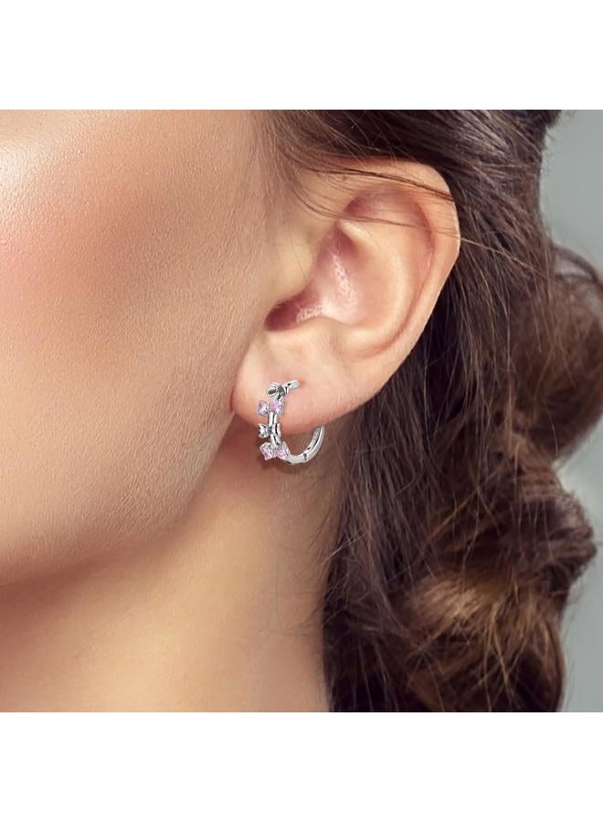 Laza Earrings for Women 925 Sterling Silver Butterfly Hoops Small Colorful Rainbow Hoop Earrings Huggie Earrings, Sterling Silver, Cubic Zirconia - Image 4