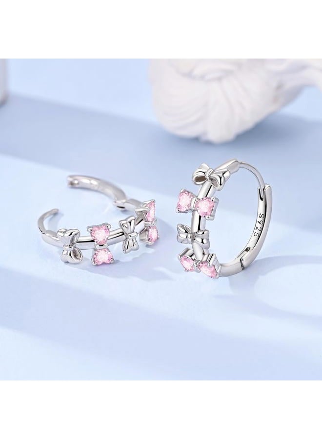 Laza Earrings for Women 925 Sterling Silver Butterfly Hoops Small Colorful Rainbow Hoop Earrings Huggie Earrings, Sterling Silver, Cubic Zirconia - Image 2