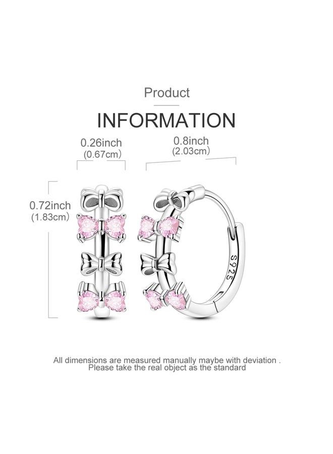 Laza Earrings for Women 925 Sterling Silver Butterfly Hoops Small Colorful Rainbow Hoop Earrings Huggie Earrings, Sterling Silver, Cubic Zirconia - Image 3