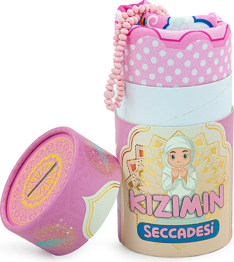 İhvan Online Ihvan Online My Daughter's Children's Prayer Rug with Piggy Bank - Mosque Picture - Prayer Beads