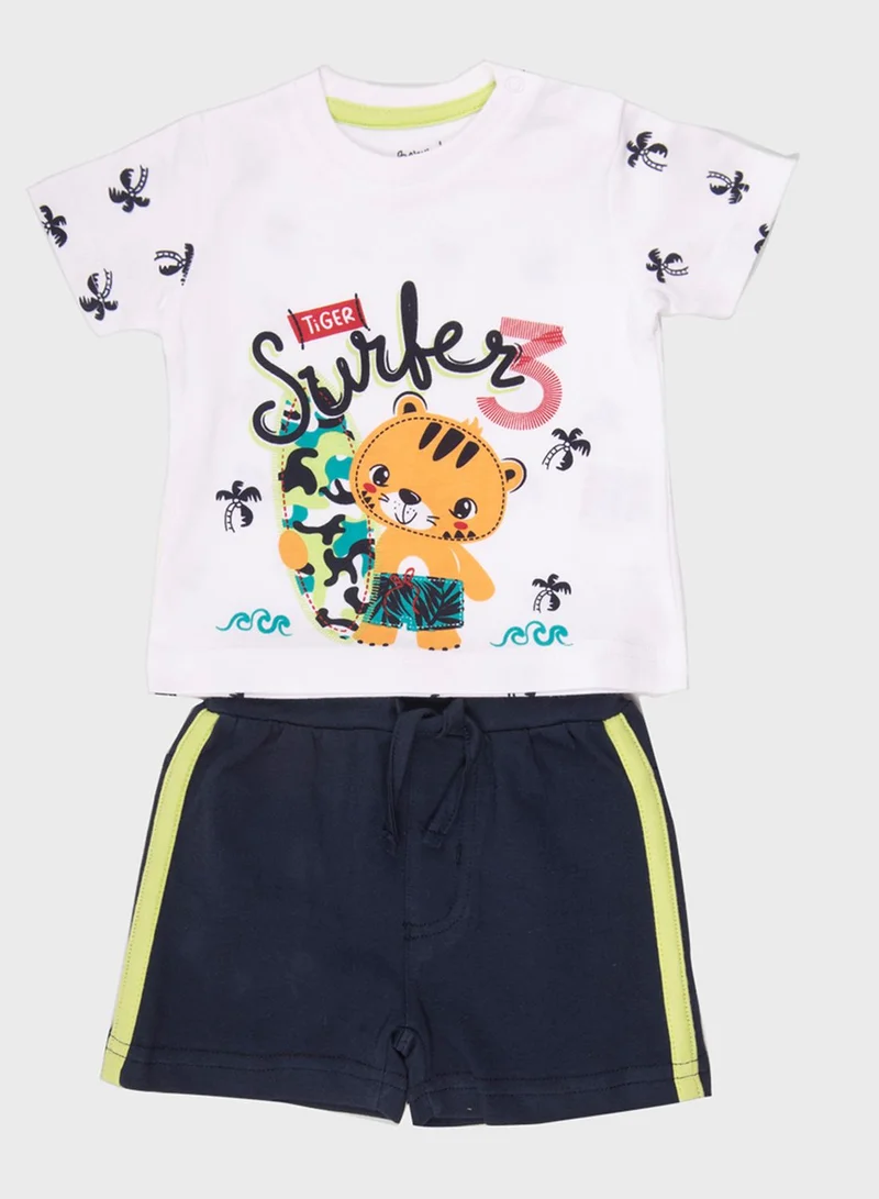 Babybol Kids Graphic T-Shirt + Shorts Set