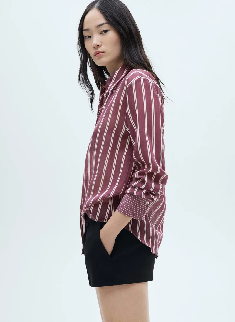 MANGO Casual Striped Lyocell Shirt