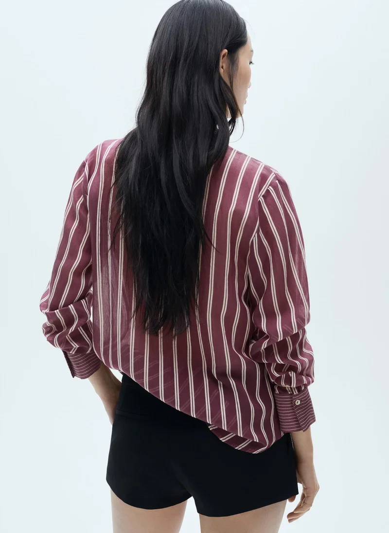 MANGO Casual Striped Lyocell Shirt