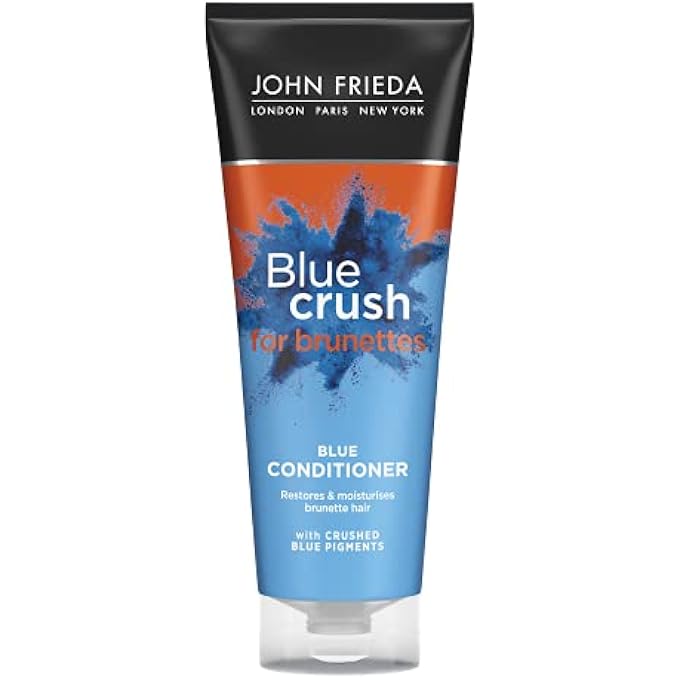 John Frieda BLUE CRUSH BLUE CONDITIONER 250 ML, TONING CONDITIONER FOR BROWN HAIR, ANTI-BRASS CONDITIONER FOR BRUNETTES WITH CRUSHED BLUE PIGMENTS - Image 1