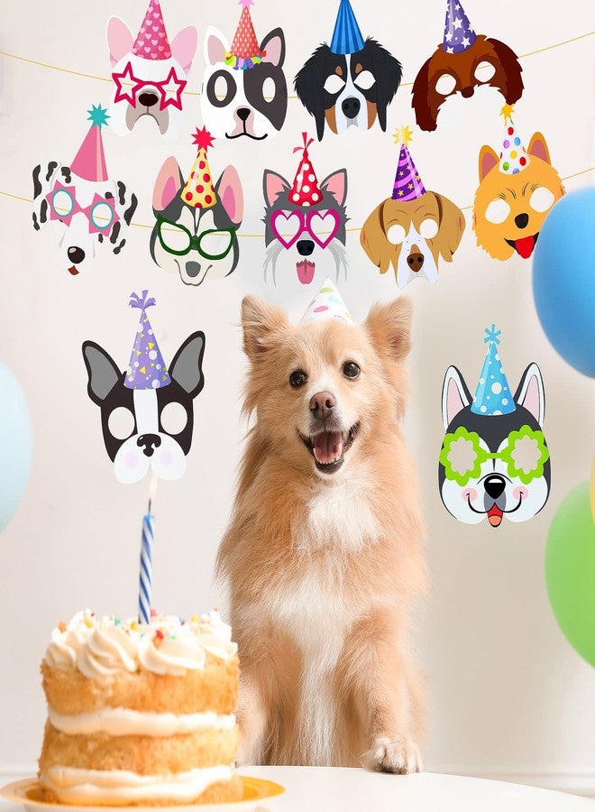 Zhanmai 12 Pcs Dog Party Favor Masks for Kids Funny Soft Felt Masks Puppy Themed Birthday Supplies Banner Decoration for Dog Pet Birthday Animal Costume Cosplay Party Favors Baby Shower, 12 Styles - Image 4