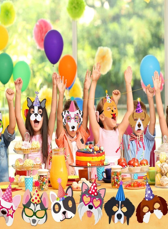 Zhanmai 12 Pcs Dog Party Favor Masks for Kids Funny Soft Felt Masks Puppy Themed Birthday Supplies Banner Decoration for Dog Pet Birthday Animal Costume Cosplay Party Favors Baby Shower, 12 Styles - Image 5