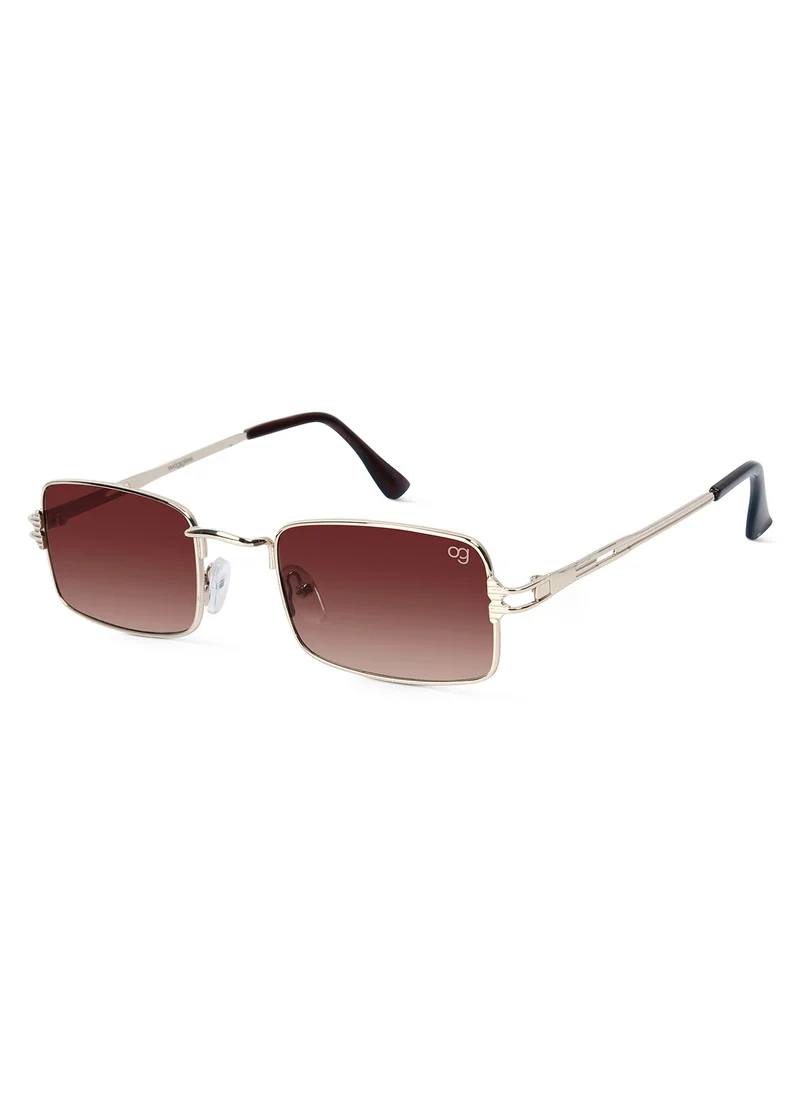 Woggles UV- Protected  Brown Rectangle Sunglasses