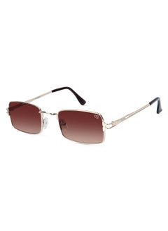 UV- Protected  Brown Rectangle Sunglasses