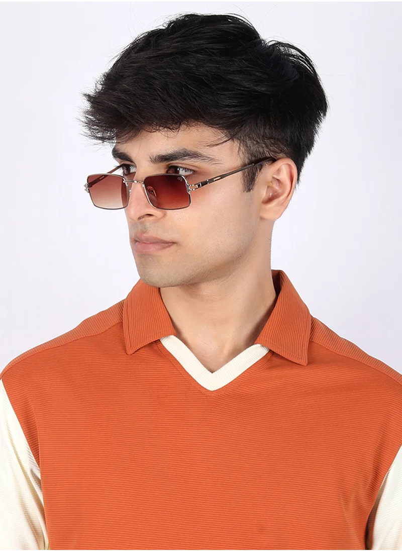 Woggles UV- Protected  Brown Rectangle Sunglasses